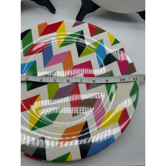 French Bull Ziggy 5 Matching Plates melamine 11 Inches Geometric Print Colorful - Picture 8 of 8